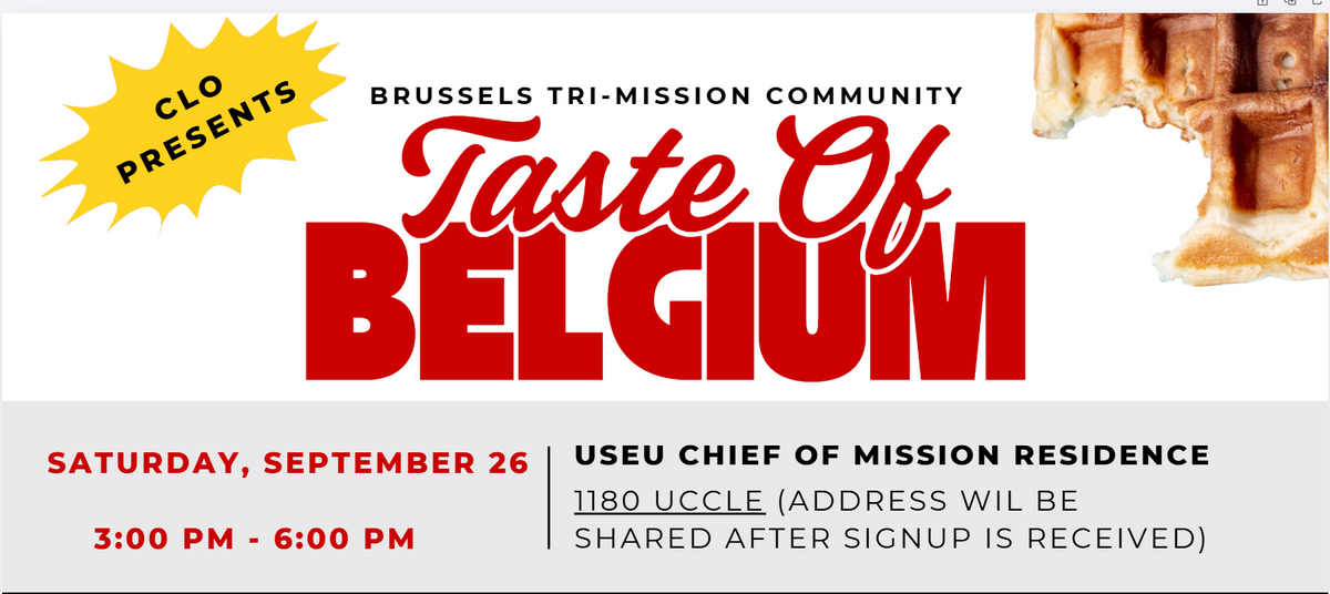 Tri-Mission Welcome Event taste of Belgium Welcome Event